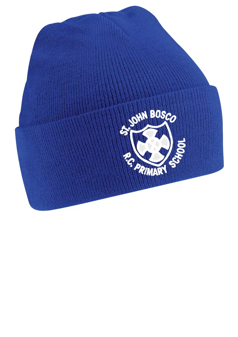 St John Bosco R.C. Primary School Royal Blue Knitted Hat