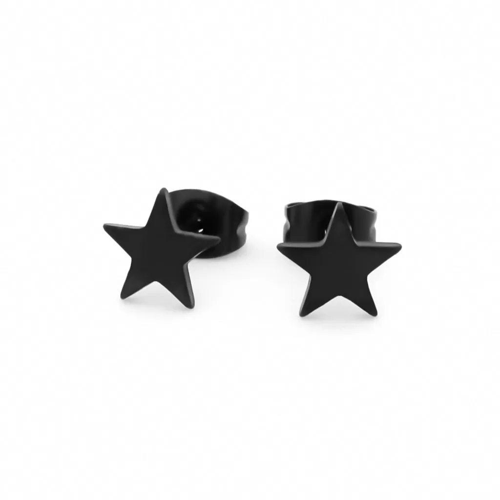 Stainless Steel Star Stud Earrings