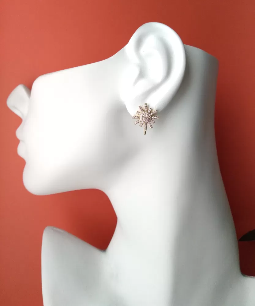 Starburst Stud Earrings with Detachable Dangles