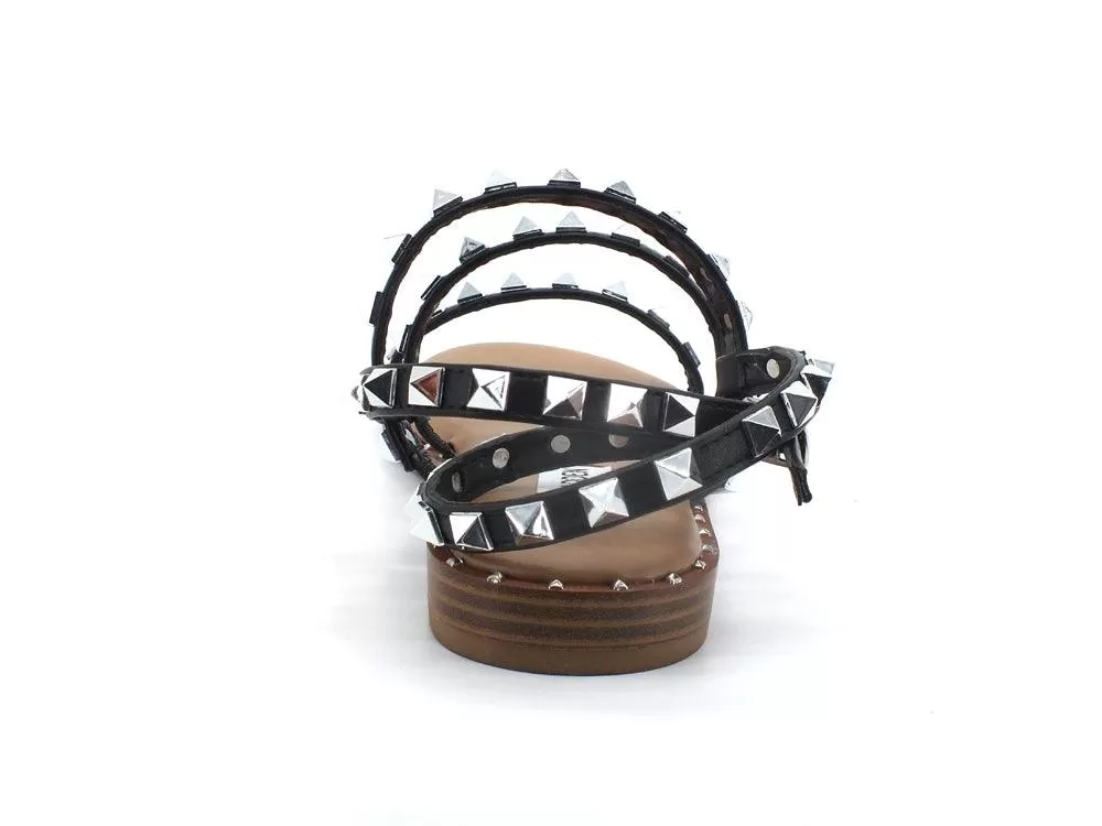 STEVE MADDEN Travel Sandalo Gladiator Borchie Black TRAV02S1