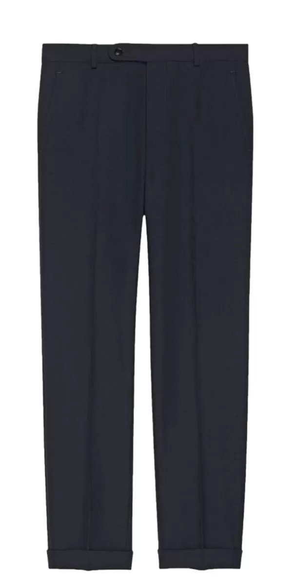 STRAIGHT-LEG WOOL TROUSERS