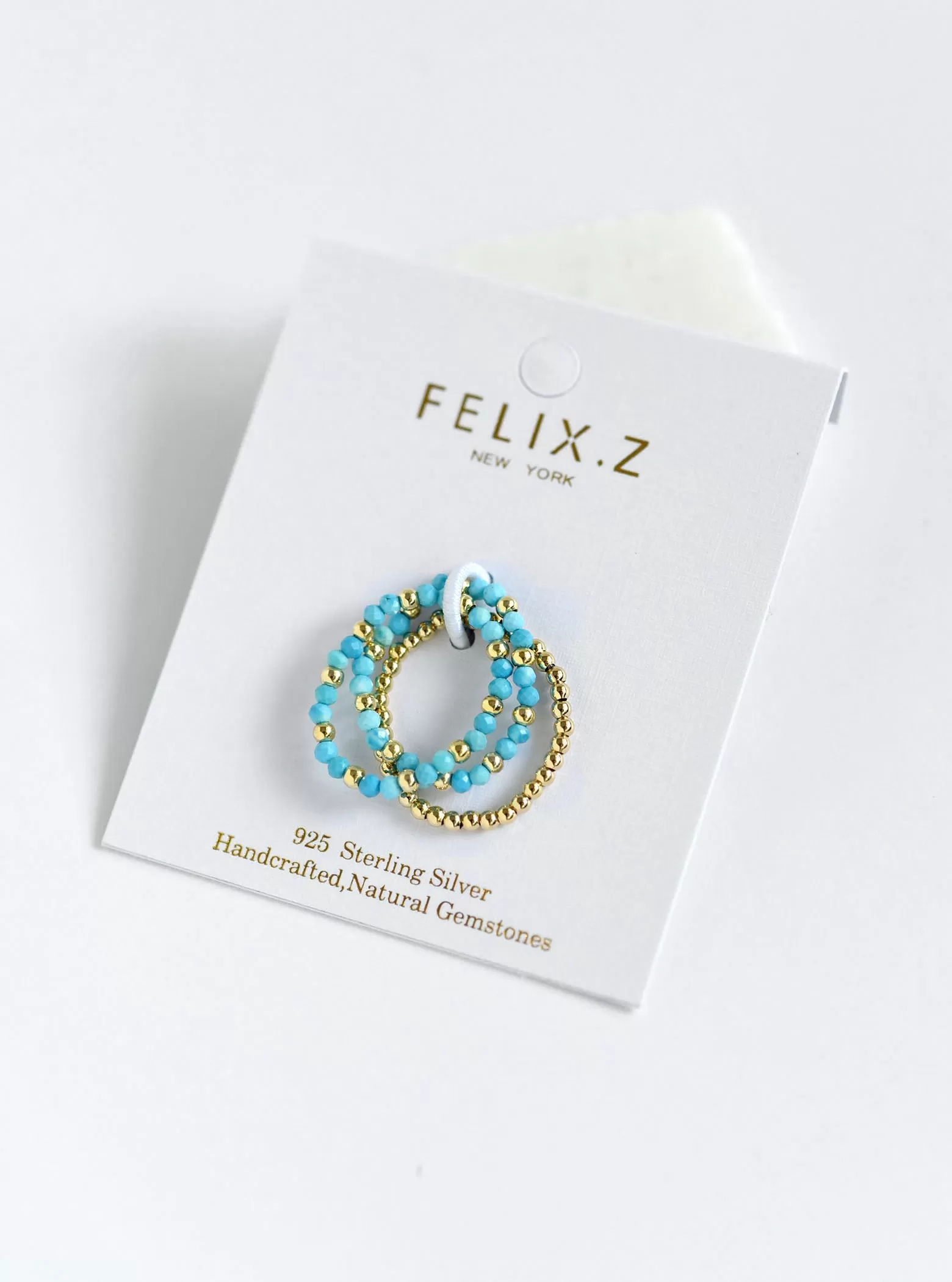 Stretchable Beaded Ring Set Of 3