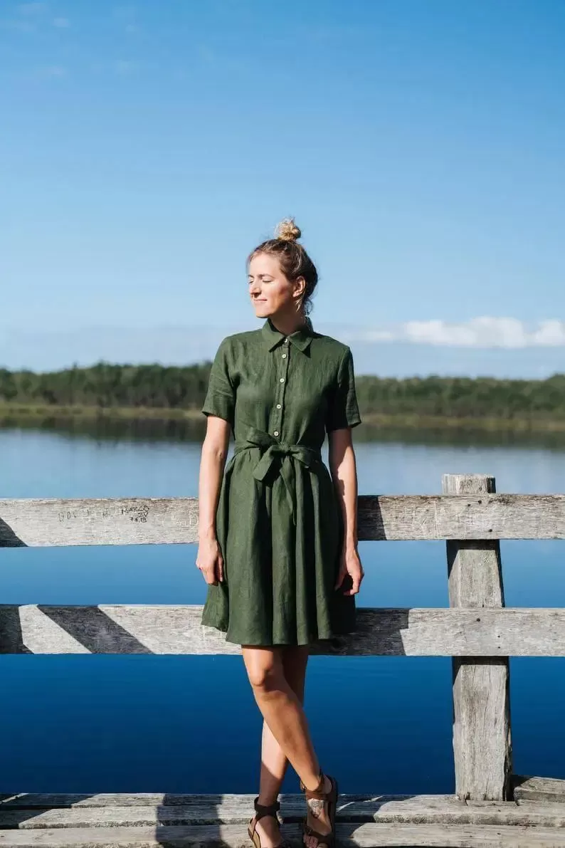 Sydney Forest linen dress