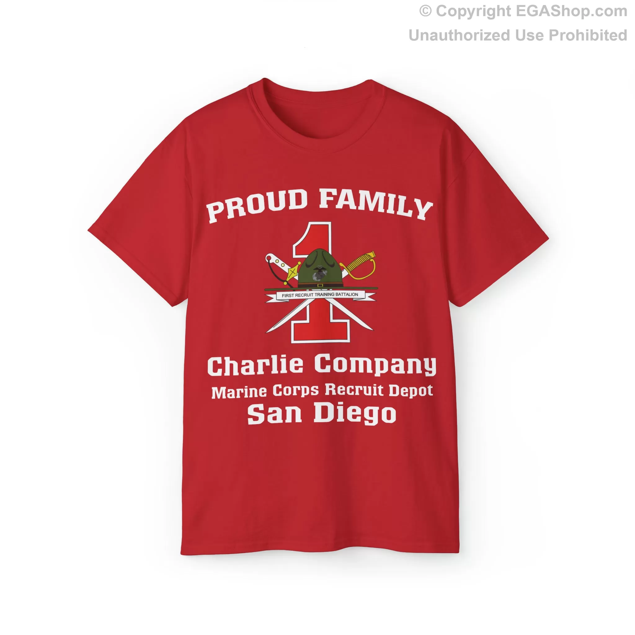 T-Shirt: Charlie Co. MCRD San Diego (1st Battalion Crest)