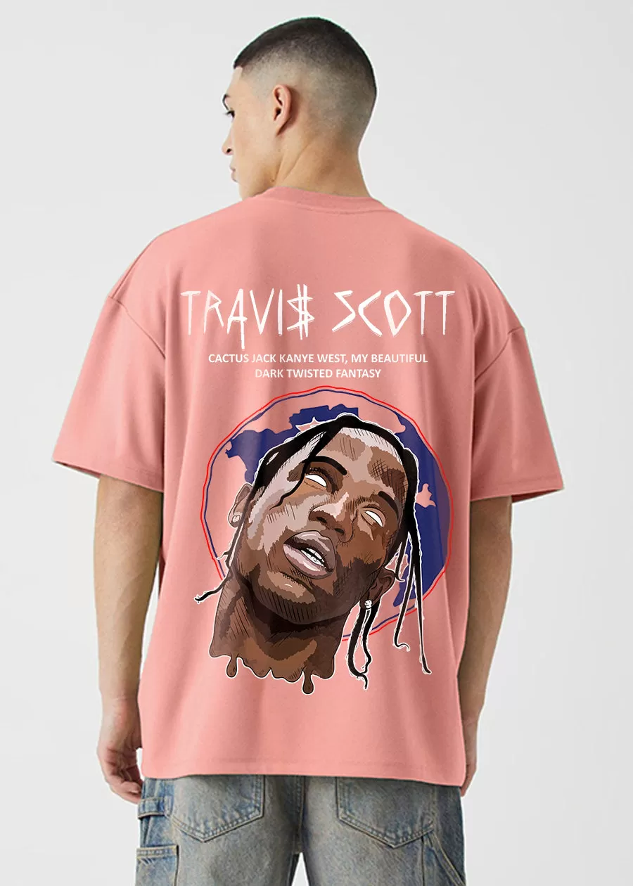 Travis Scott Men Oversized Printed T-Shirt