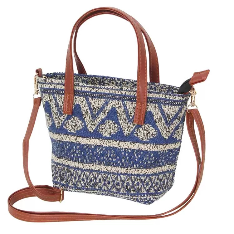 Tribal Patterned Tote Crossbody Bag