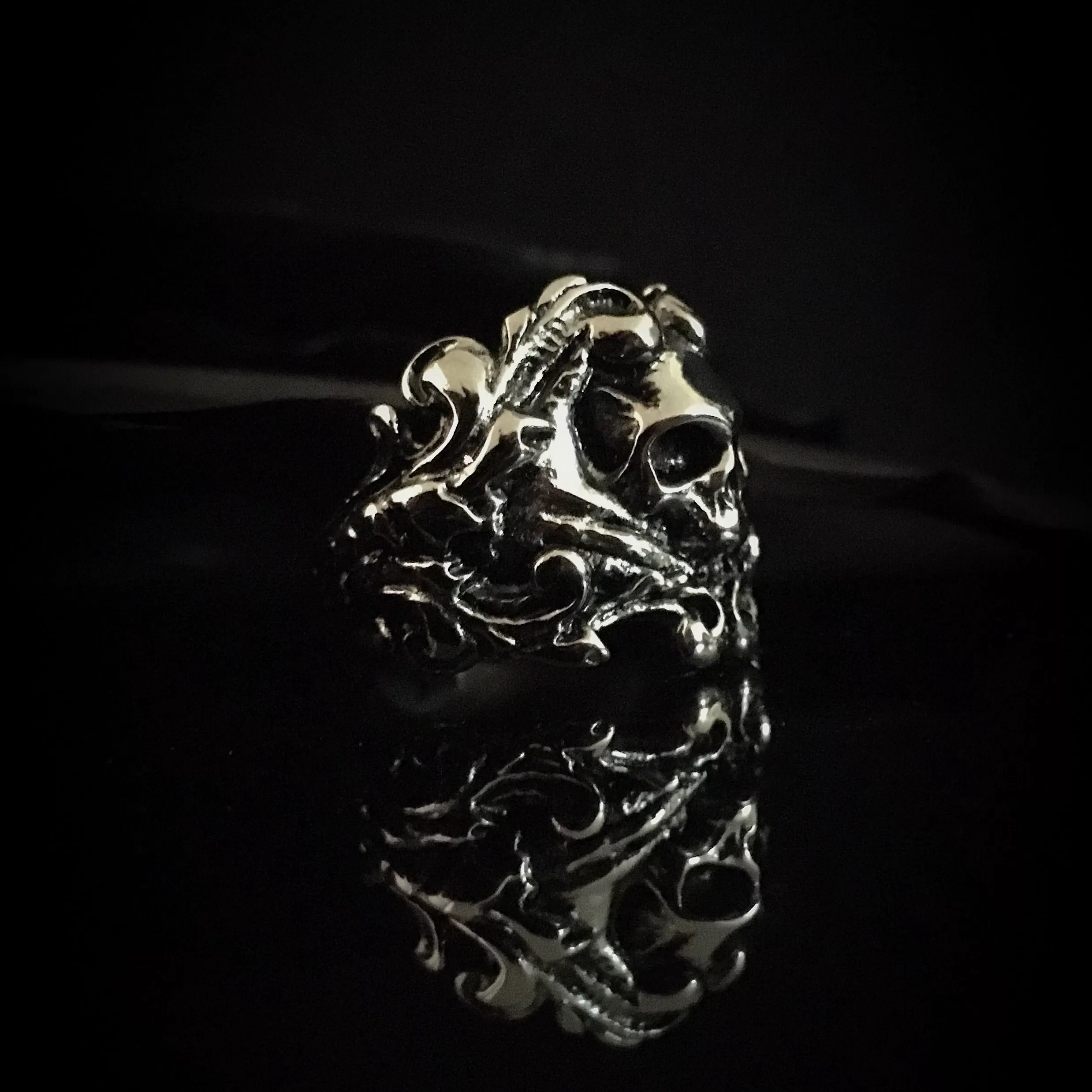 Victorian Skull Steel Ring