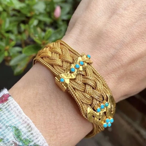 Victorian Turquoise Braided Bracelet