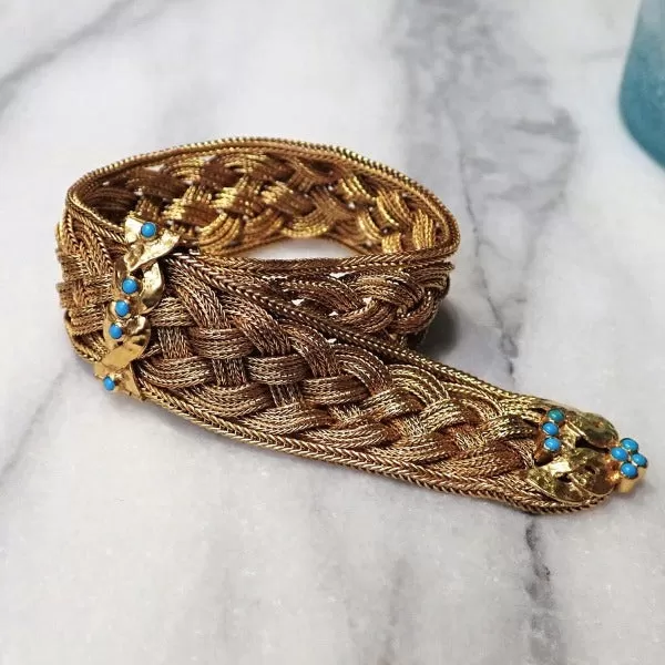 Victorian Turquoise Braided Bracelet