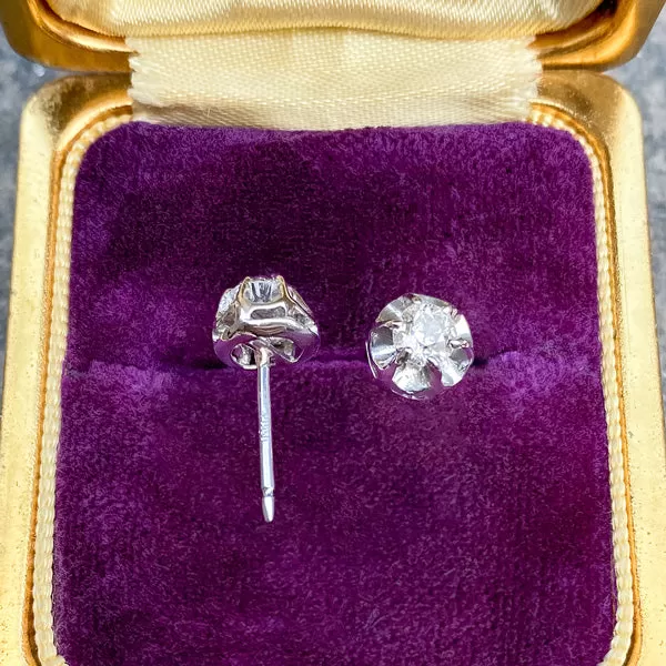 Vintage Diamond Stud Earrings, 0.58ctw.