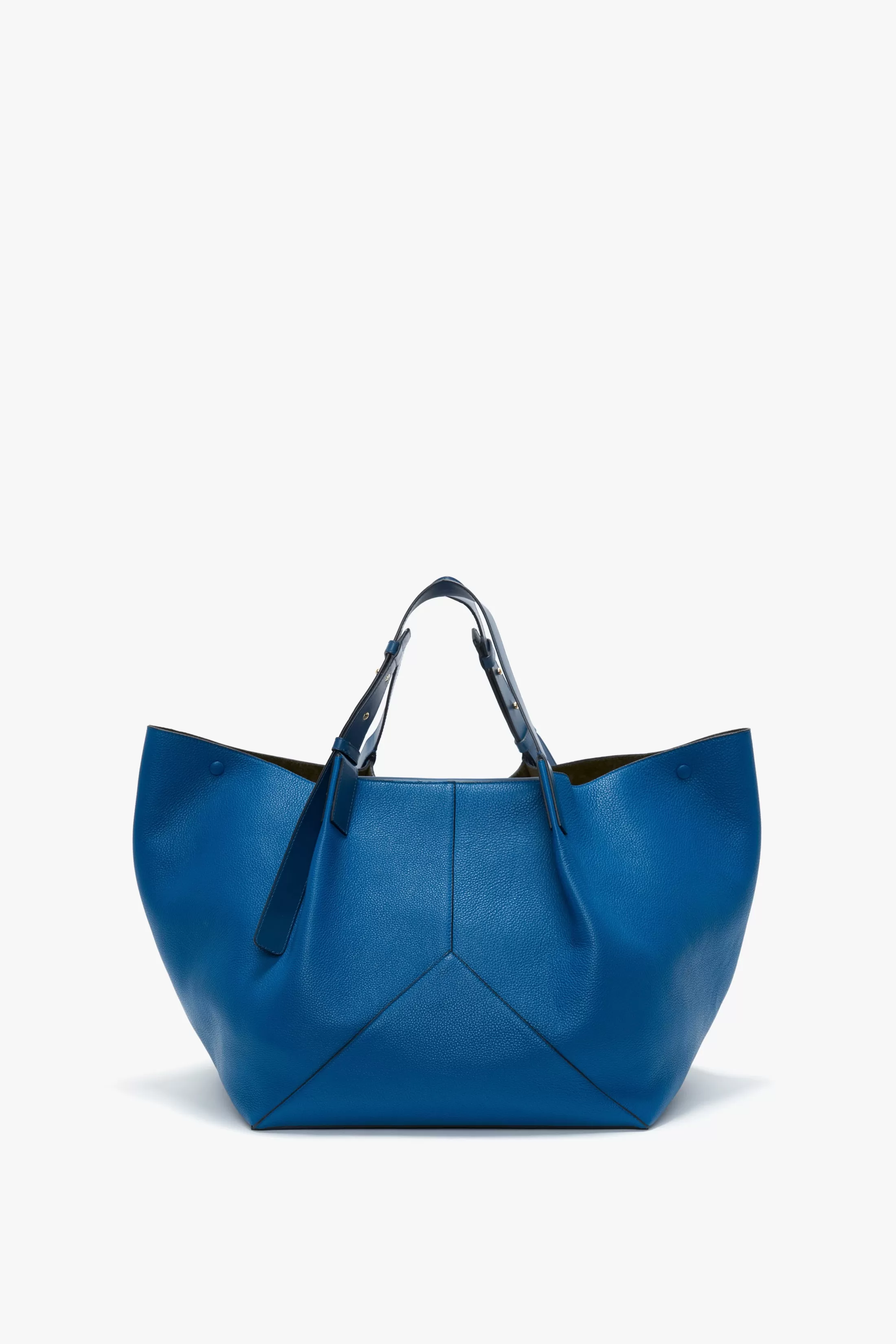 W11 Medium Tote Bag In Vibrant Blue Leather