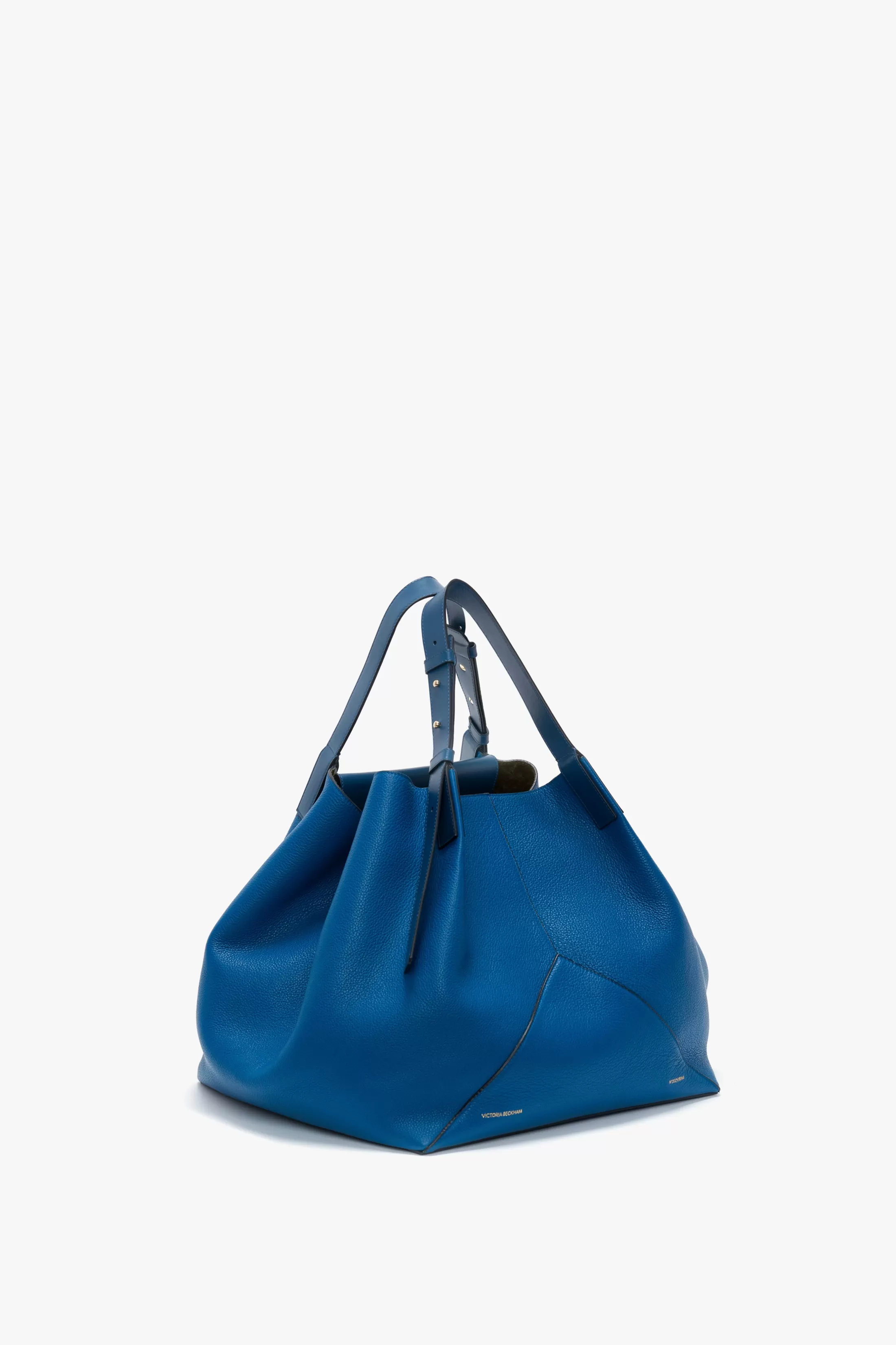 W11 Medium Tote Bag In Vibrant Blue Leather