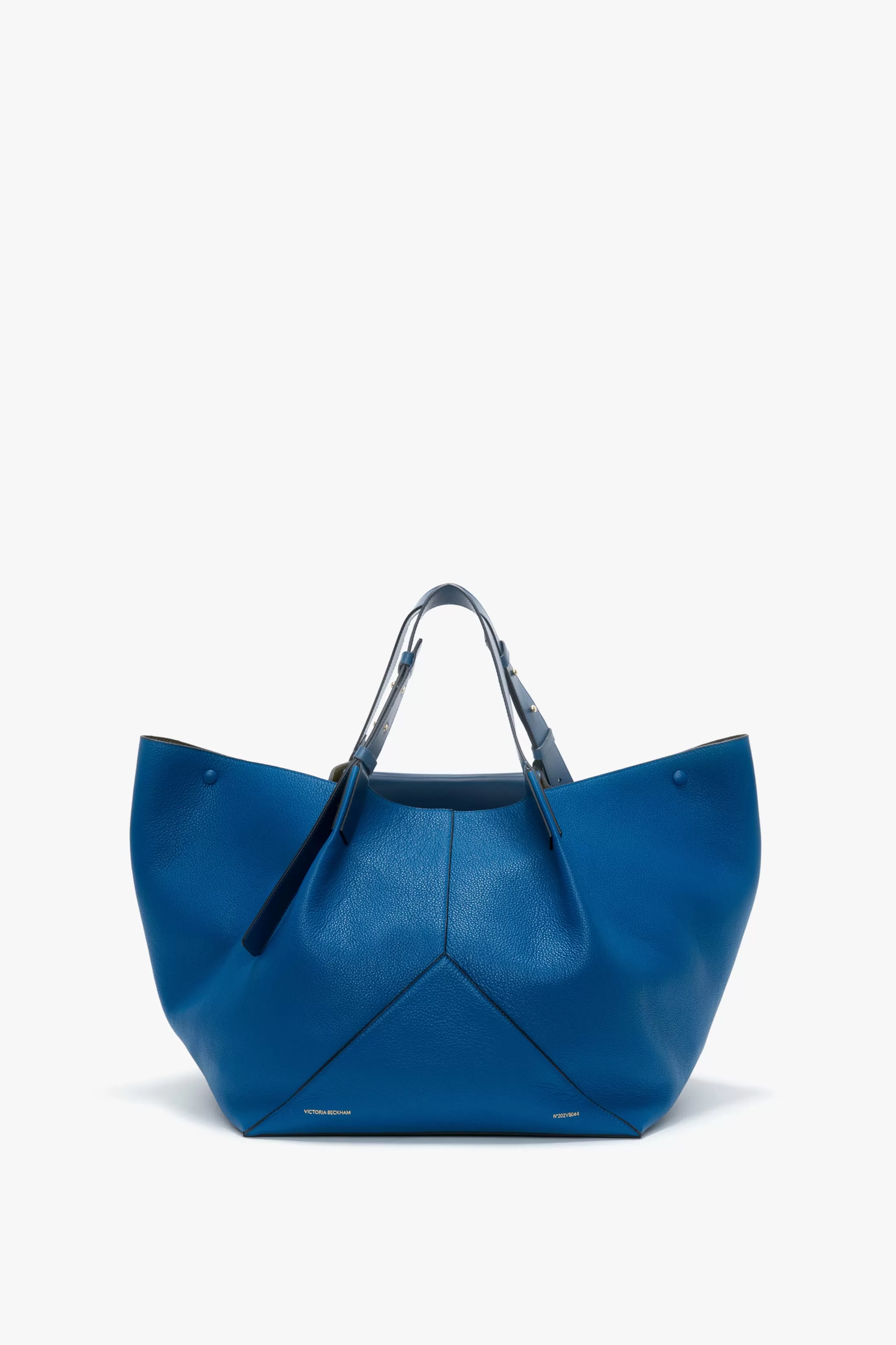 W11 Medium Tote Bag In Vibrant Blue Leather