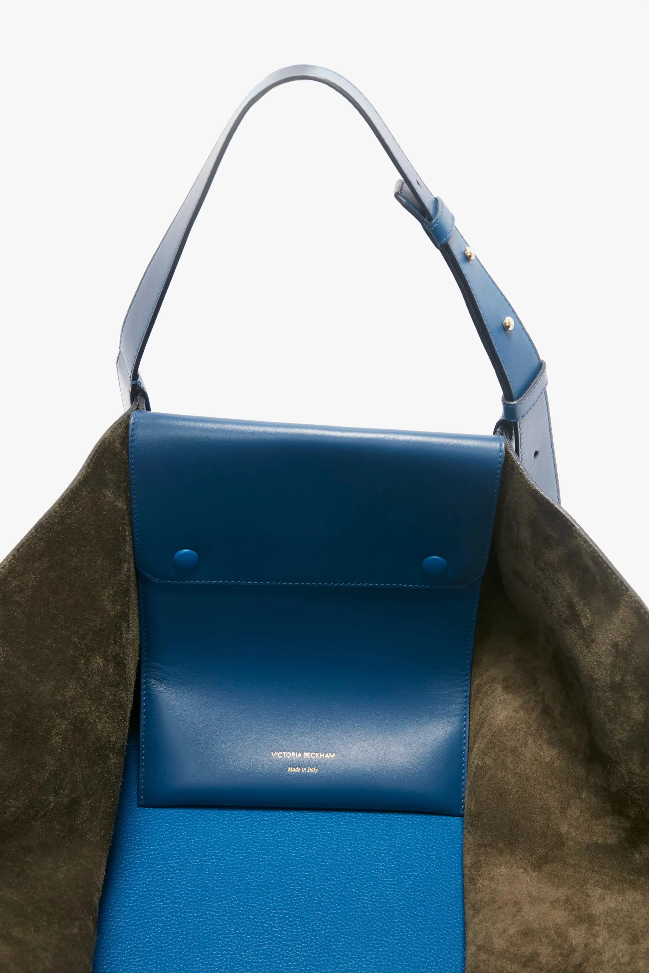 W11 Medium Tote Bag In Vibrant Blue Leather