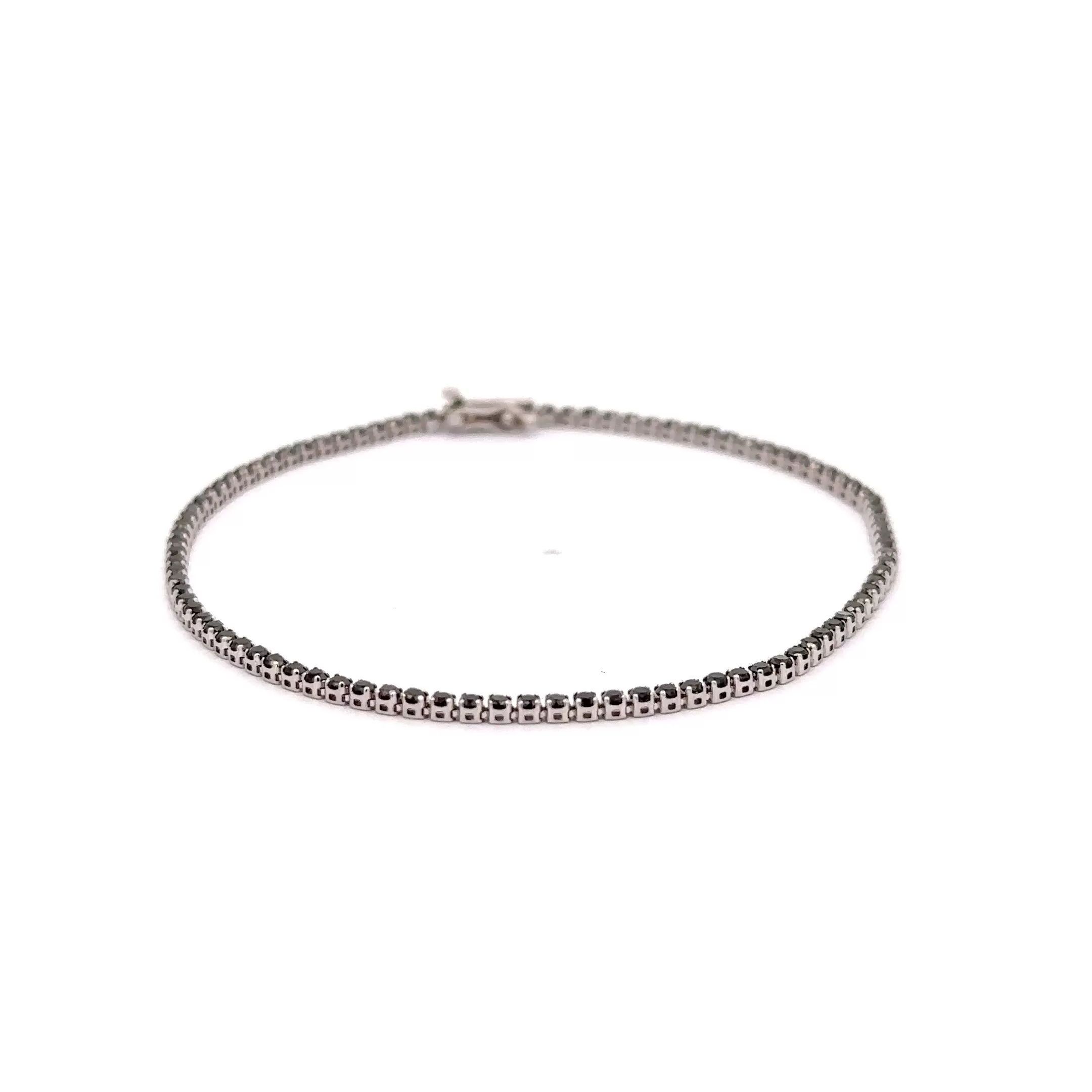 WD1205 18Kt Gold Black Diamond Tennis Bracelet