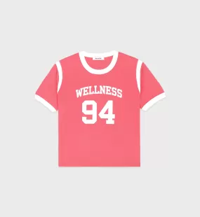 Wellness 94 Sports Tee - Cotton Candy/White