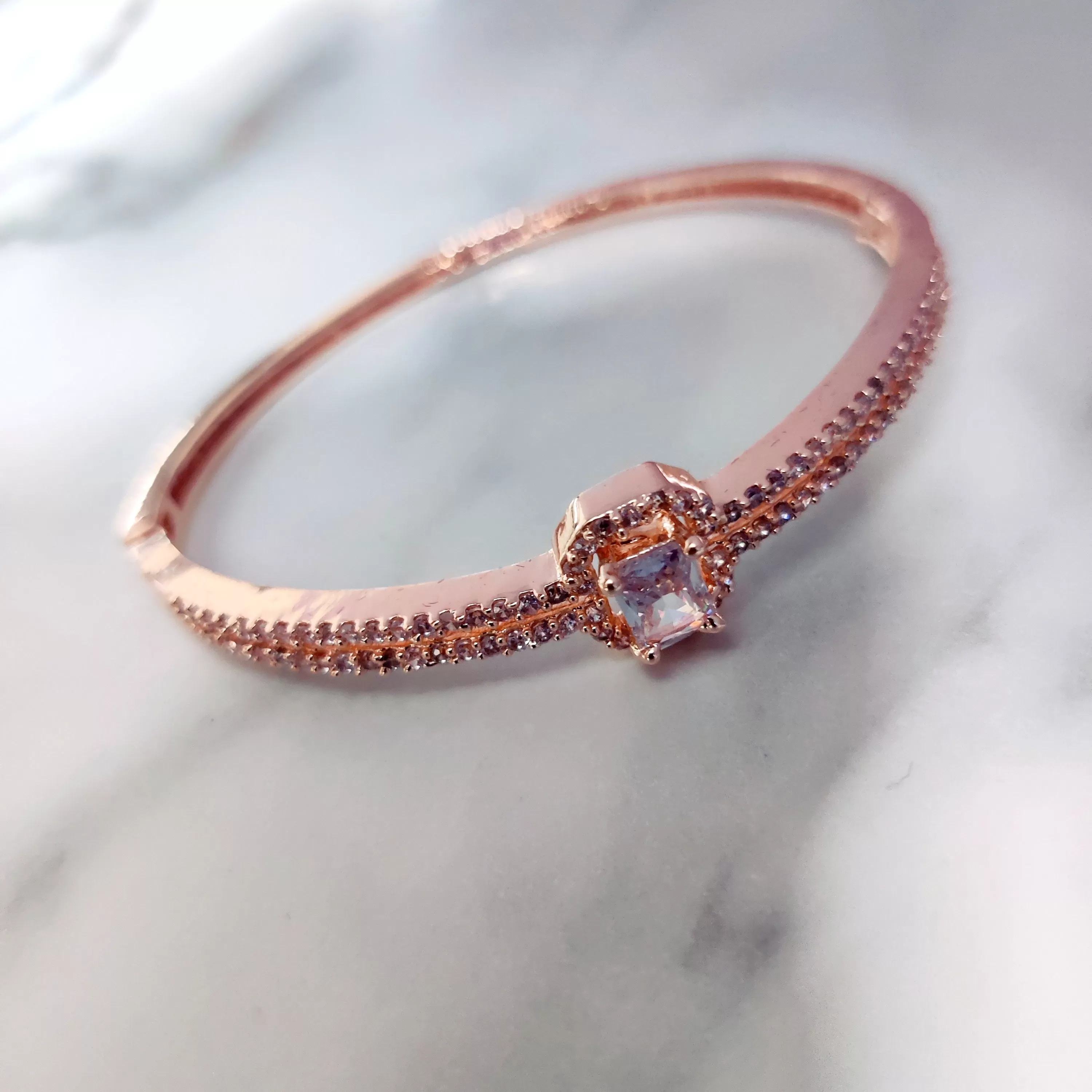 White Brilliance Rose Gold Bracelet