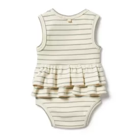 Wilson & Frenchy Petite Sage Organic Ruffle Bodysuit