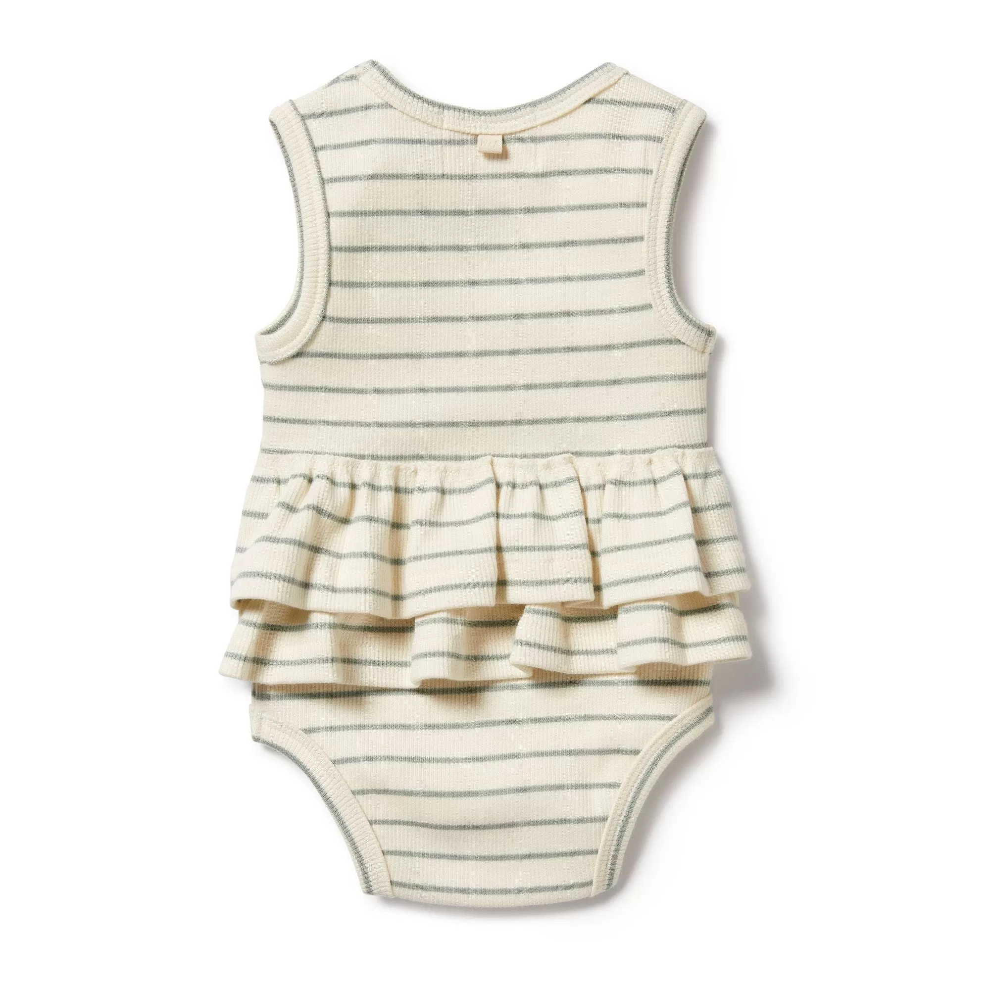 Wilson & Frenchy Petite Sage Organic Ruffle Bodysuit